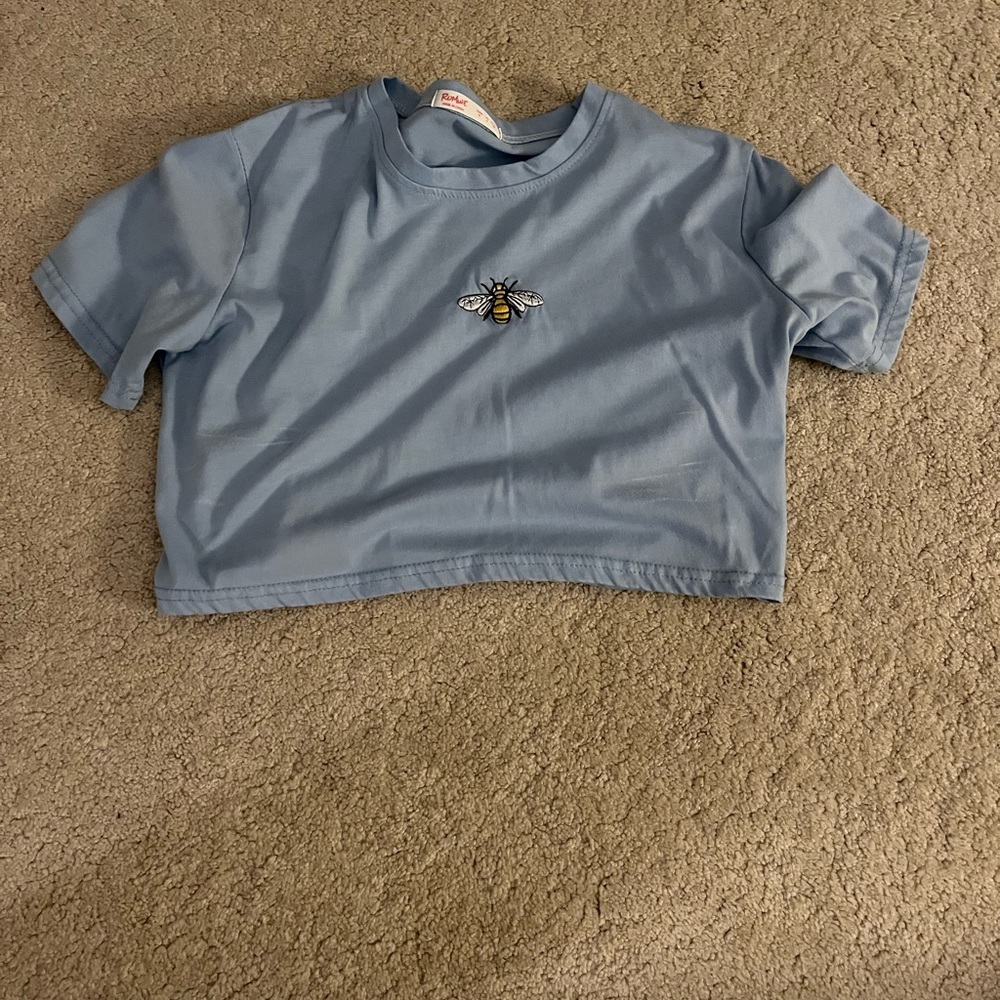 blue romwe crop top